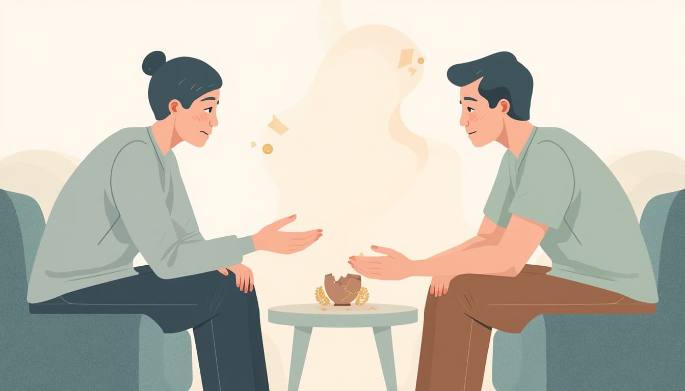 Softly lit image representing reflection, accountability, and repair in relationships.