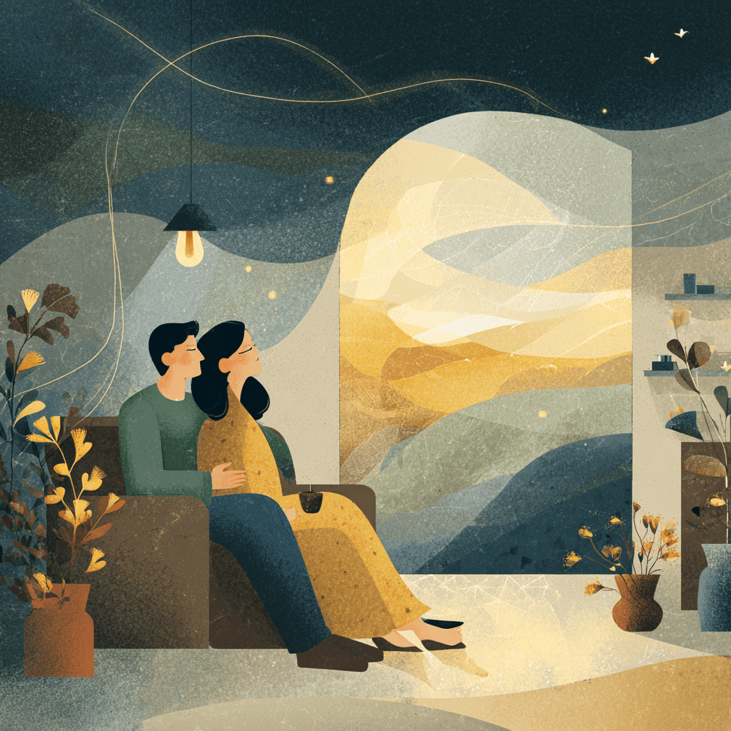 Illustration for a counselling resource on desire in long-term relationships.