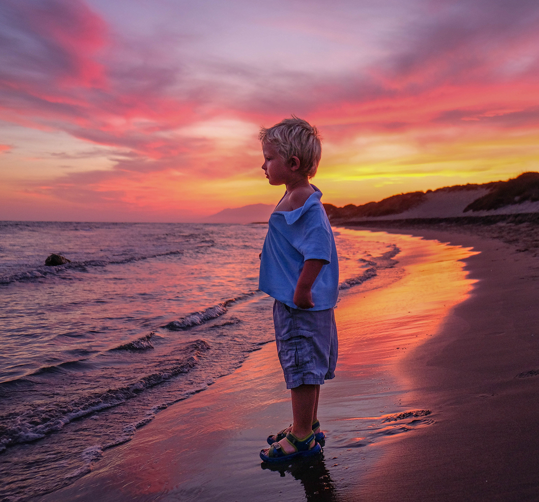 Child at sunset