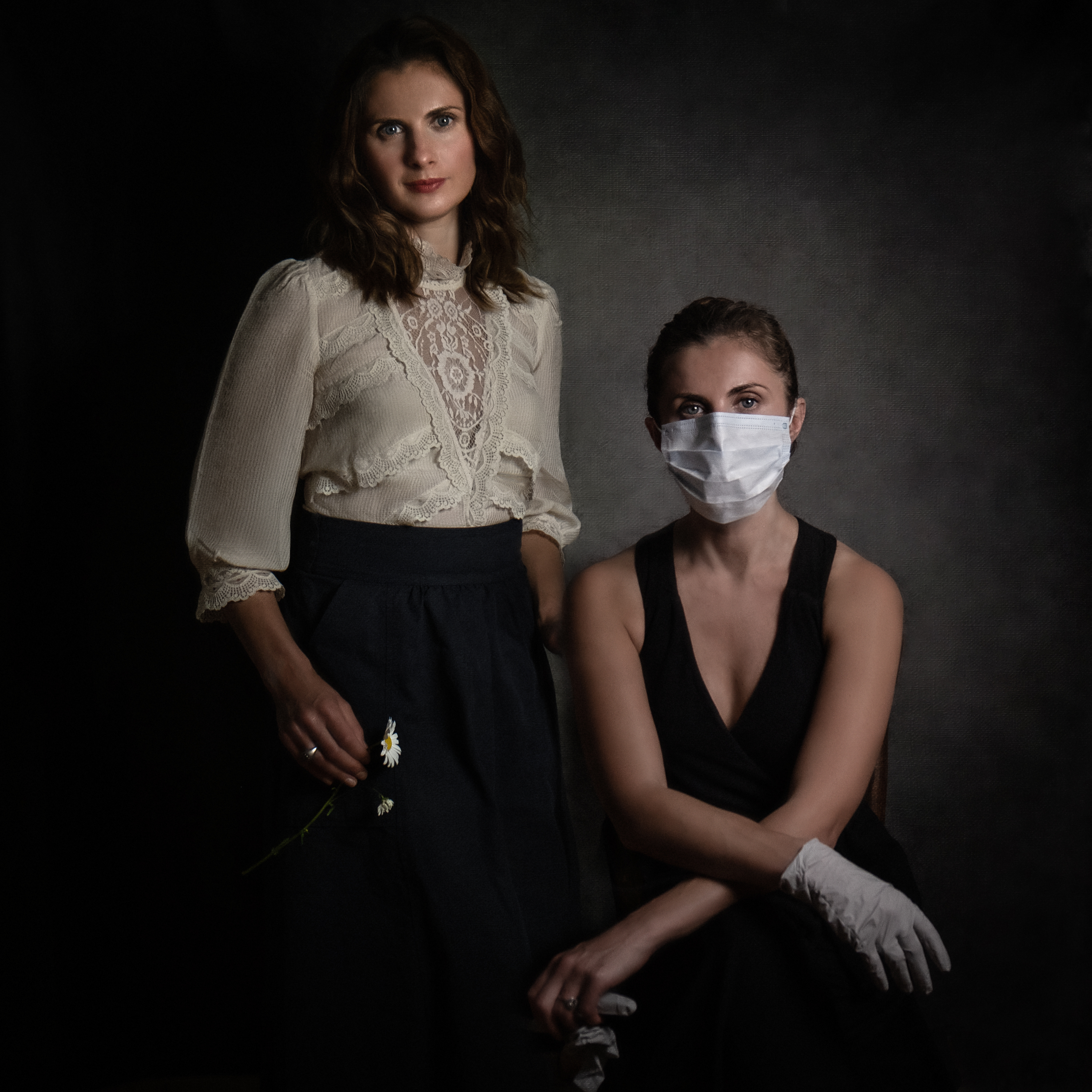 Child portrait with leaves