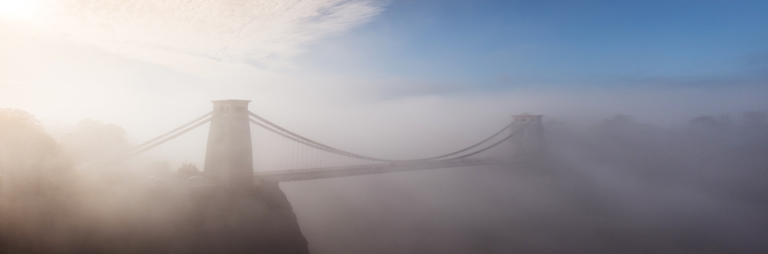 Clifton Suspension Bridge in mist